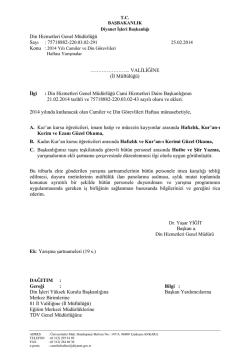 Din Hizmetleri Genel M&uuml;d&uuml;rl&uuml;ğ&uuml; Sayı : 75718882