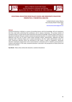 vocatıonal educatıon from palace school and democratıc educatıon