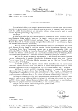 Maaş ve Y&uuml;k Hesabı Mod&uuml;l&uuml;ne Veri Girişine İlişkin Duyuru