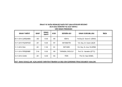 2014 VİZE SINAV TARİHLERİ - Ziraat ve Doğa Bilimleri Fak&uuml;ltesi