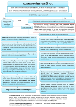 adayların izleyeceği yol
