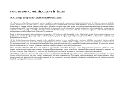 Sosyal Politika ve İstihdam