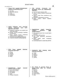 A&Ouml;F Siyasi Tarih 1 | 2013 Ara Sınav İNDİR