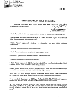 Yazılı Soru &Ouml;nergesinin Metni - T&uuml;rkiye B&uuml;y&uuml;k Millet Meclisi