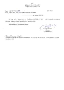 Attila İlhan Kompozisyon Yarışması - Kula İlçe Milli Eğitim Müdürlüğü