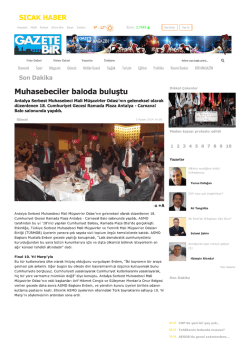 Gazete Bir - Antalya Serbest Muhasebeci Mali M&uuml;şavirler Odası