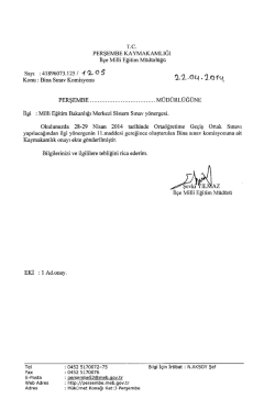 İlgili Okul M&uuml;d&uuml;rl&uuml;klerine - Perşembe İl&ccedil;e Milli Eğitim M&uuml;d&uuml;rl&uuml;ğ&uuml;