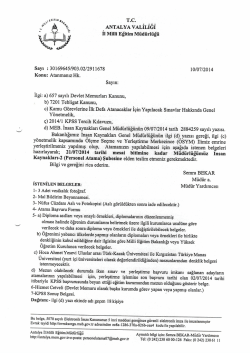 2014-KPSS Atamaları - Antalya Milli Eğitim M&uuml;d&uuml;rl&uuml;ğ&uuml;