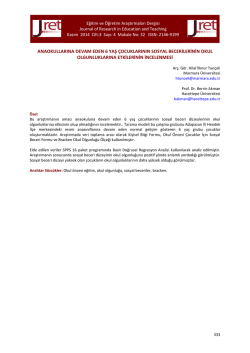 anaokullarına devam eden 6 yaş &ccedil;ocuklarının sosyal becerilerinin