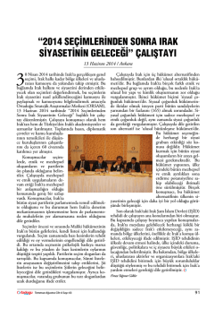 2014 Seçimlerinden Sonra Irak Siyasetinin Geleceği
