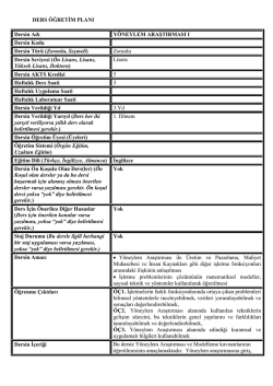 operatıons research ı