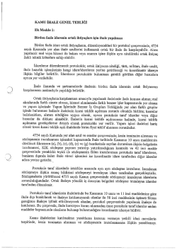 KAMU İHALE GENEL TEBLİĞİ