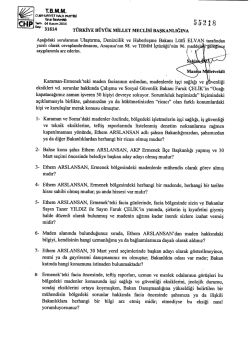 Yazılı Soru Önergesinin Metni
