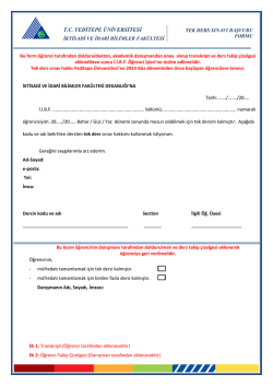 Tek Ders Başvuru - İktisadi ve İdari Bilimler Fak&uuml;ltesi