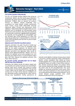 &Ouml;demeler Dengesi - Mart 2014