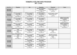 HEMŞIRELIK BÖLÜMÜ DERS PROGRAMI NÖ