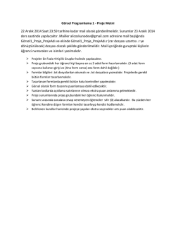 Görsel Programlama 1 - Proje Metni 22 Aralık 2014 Saat 23:59