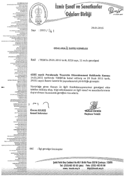 2015/11 - 6585 sayılı Perakende Ticaretin Düzenlenmesi Hakkında