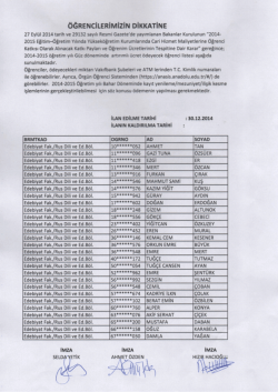 &ouml;ĞRENciLEitiMiziN DİKKATİNE