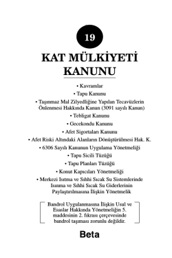KAT M&Uuml;LKİYETİ KANUNU