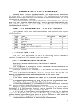 1 BAŞBAKANLIK G&Ouml;REVDE Y&Uuml;KSELME SINAVI