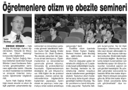 &Ouml;ğretmenlere Otizm ve Obezite Semineri