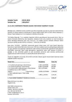 01.01.2015 Tarihinden İtibaren Ge&ccedil;erli Yeni Kıdem Tazminatı