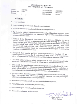 2015 Şubat Ayı Meclis G&uuml;ndemi