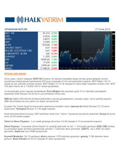 Piyasadan Notlar i&ccedil;in tiklayiniz. - HALK YATIRIM BLOG