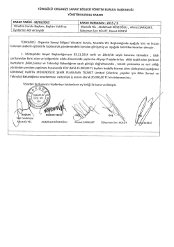 Karar Tarihi - T&uuml;rkg&uuml;c&uuml; OSB