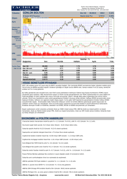 EKONOMİK ve POLİTİK HABERLER G&Uuml;NL&Uuml;K B&Uuml;LTEN HİSSE