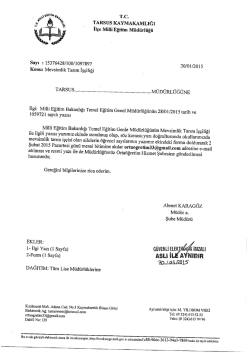rc. TARSUS KAYMAKAMLIĞI - tarsus ilçe millî eğitim müdürlüğü