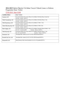2014-2015 bahar sınav yerleri - Necmettin Erbakan &Uuml;niversitesi