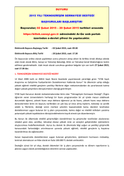 Teknogirişim Sermaye Desteği