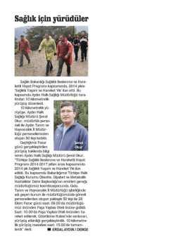 Sağlık i&ccedil;in y&uuml;r&uuml;d&uuml;ler - Aydın Halk Sağlığı M&uuml;d&uuml;rl&uuml;ğ&uuml;