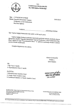 T.c. TARSUS KAYMAKAMLIĞI - tarsus il&ccedil;e mill&icirc; eğitim m&uuml;d&uuml;rl&uuml;ğ&uuml;