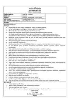 T.C. BİNG&Ouml;L &Uuml;NİVERSİTESİ VETERİNER FAK&Uuml;LTESİ G&Ouml;REV