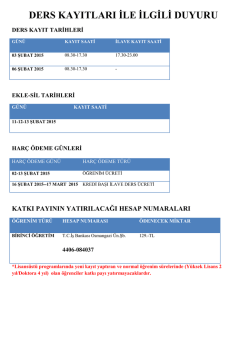 ders kayıtları ile ilgili duyuru