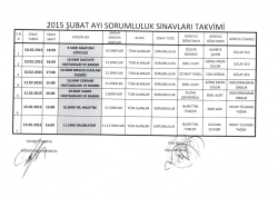2015 şubat ayı sorumluluk sınavları takvimi