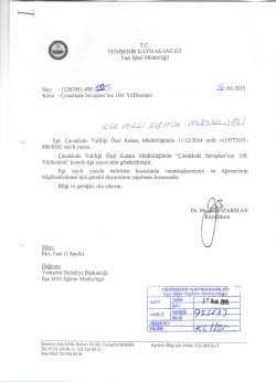 İl Milli Eğitim M&uuml;d&uuml;rl&uuml;ğ&uuml; Yazısı