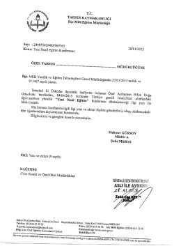 İl&ccedil;e Milli Eğitim M&uuml;d&uuml;rl&uuml;ğ&uuml; Yazısı - tarsus il&ccedil;e mill&icirc; eğitim m&uuml;d&uuml;rl&uuml;ğ&uuml;