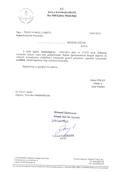 T.C. - Kula İl&ccedil;e Milli Eğitim M&uuml;d&uuml;rl&uuml;ğ&uuml;