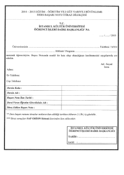 2014 _ 2015 EĞİTİM _m ÖĞRETİM YILI GÜZ YARiYiLi BÜTÜNLEME