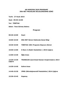 Program - AB Horizon 2020 &Ccedil;er&ccedil;eve Programı