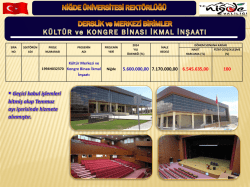K&uuml;lt&uuml;r ve Kongre Binası İkmal İnşaatı