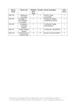 İş Sağlığı ve İş G&uuml;venliği