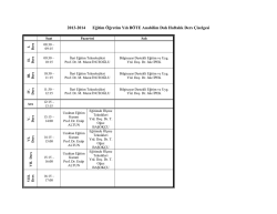 2013-2014 Eğitim &Ouml;ğretim Yılı B&Ouml;TE Anabilim Dalı Haftalık Ders