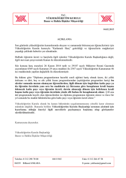 04.02.2015 Tarihli Basın A&ccedil;ıklaması