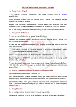 Firma İstihbarat ve Analiz Evrakları
