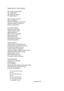 HIRSIZ KİM VE SAKLAMBA&Ccedil; Bir o kadar &ccedil;ocuk g&ouml;zlerim Bir o kadar